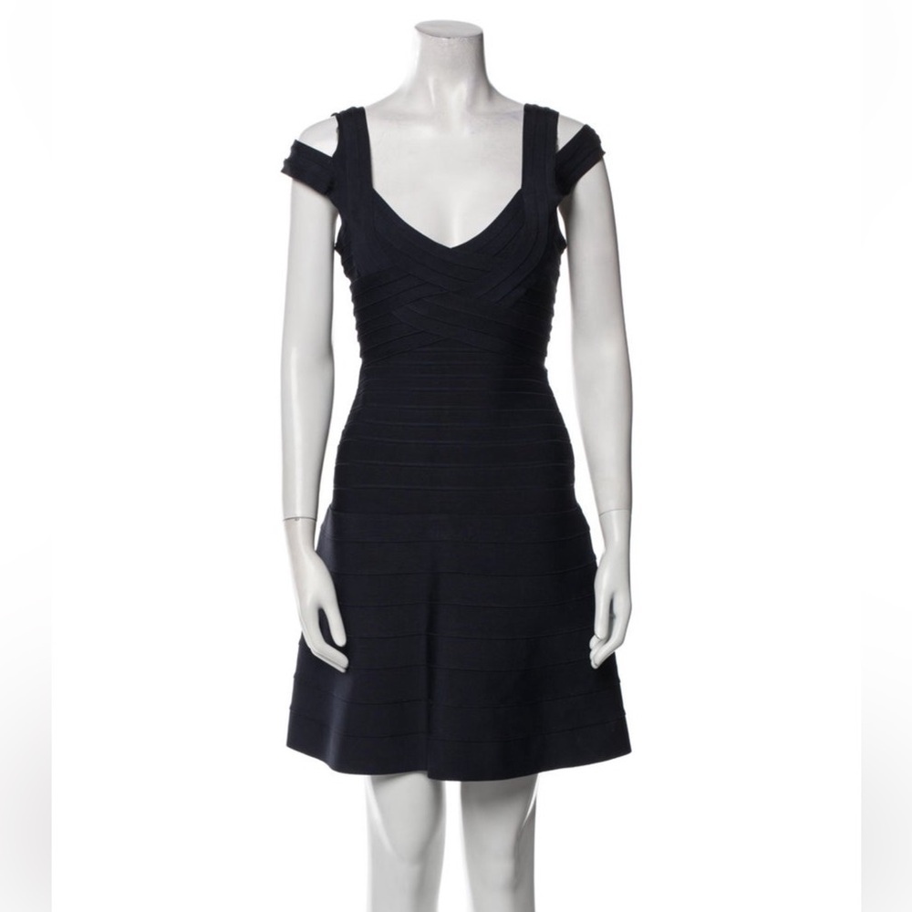 Herve Leger Bandage dress in navy blue size Small